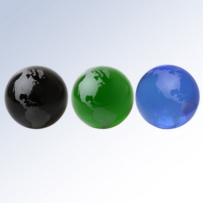 Colored Globe Flat Bottom Optic Crystal Award