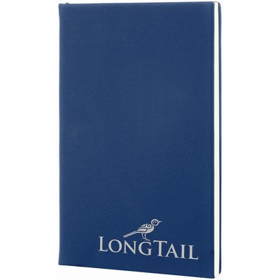 5 1/4" x 8 1/4" Blue/Silver Laser Engraved Leatherette Journal