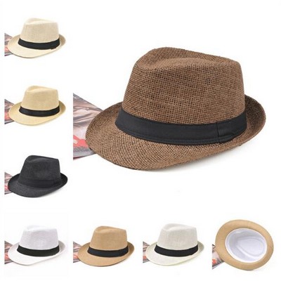 Straw Fishing Fedora Hat