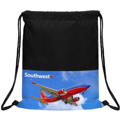 Dye Sublimation 300D rPET Drawstring Backpack (Factory Direct - 10-12 Weeks Ocean)