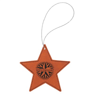 Rawhide Laserable Leatherette Star Ornament, 4"x4"