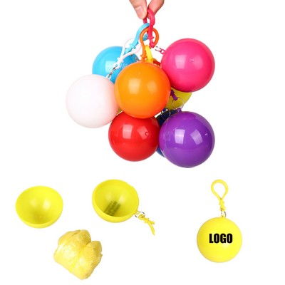 Disposable Key Chain Raincoat Poncho Ball MOQ 200PCS