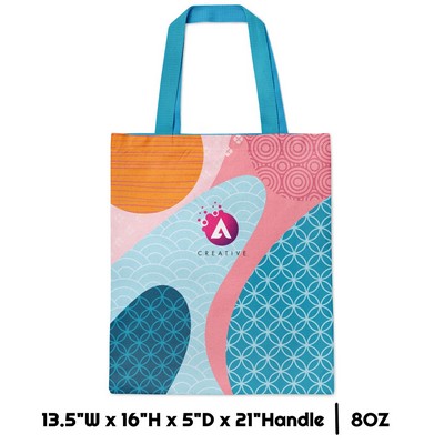 Sublimation 8 oz Poly Canvas Tote Bag - 13.5"W x 16"H x 5"D x 21"Handle