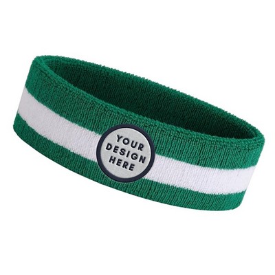 Sports Striped Headband with Custom Embroidery