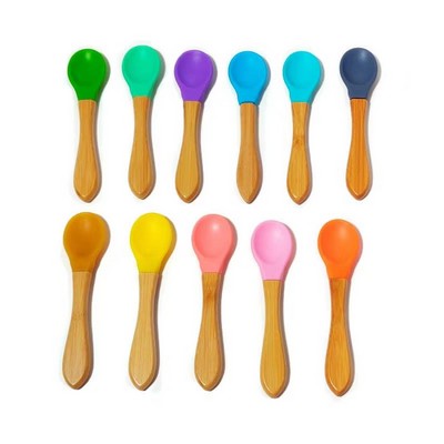 Baby Silicone Utensil Set w/Bamboo Handle