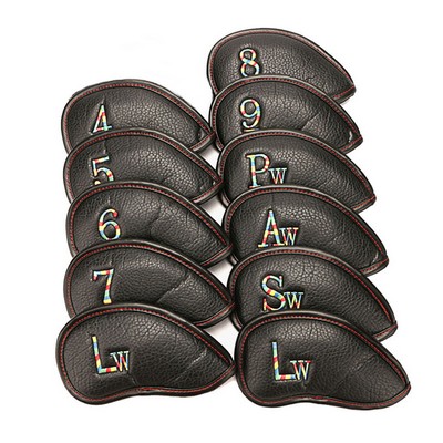 11pcs PU Golf Irons Club Head Cover