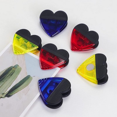 Heart Shaped Translucent Magnetic Power Memo Clip