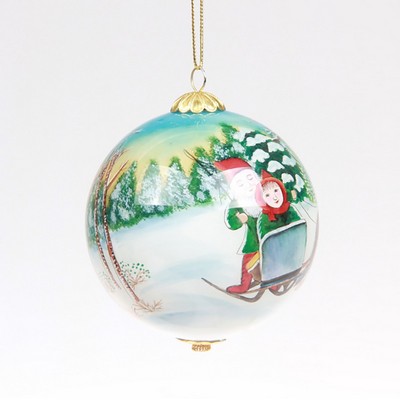 Christmas Hand Painted Glass Ornament