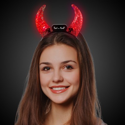 Light Up Crystal Devil Horns