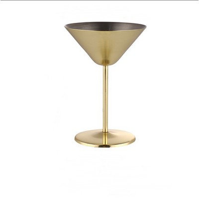 7oz Stainless Steel Golden Martini Cocktail Glass