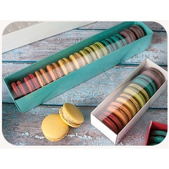 Macaroon Box For 5 Macaroons Paper Box W/ PVC Cover