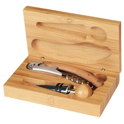 Bamboo 2-Piece Wine Tool Set