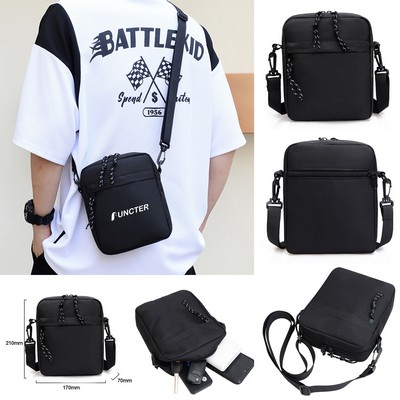 Mens Oxford Crossbody Bag Sling Bag Chest Shoulder Messenger Bag Mini Backpack