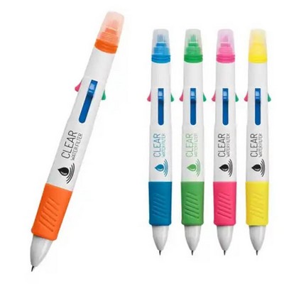 4 In 1 Multi Ballpoint Highlighter Pen