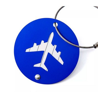 Round Aluminum Luggage Tag