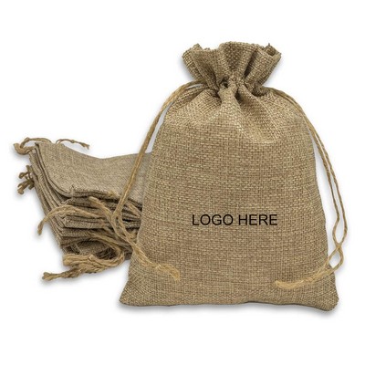 Burlap Drawstring Bag