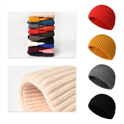 Warm Thicken Knit Cuffed Beanie Cap