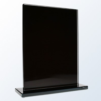 Honorary Rectangle Glass Award, Black, 8 3/8"H