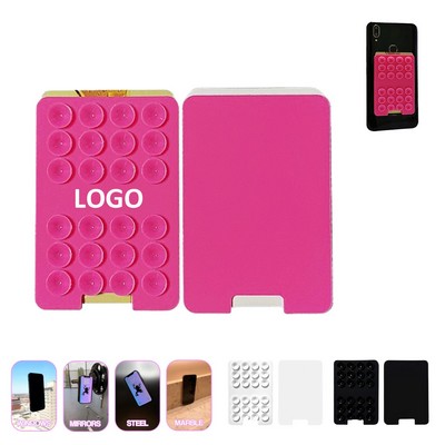 2 in 1 Silicon Phone Card Holder with Suction Cup