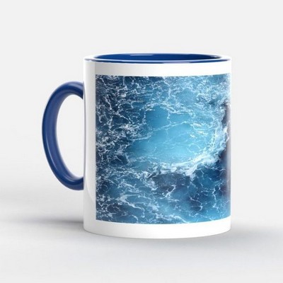 11 oz. Full Color Two Tone Mug (Cambridge Blue)