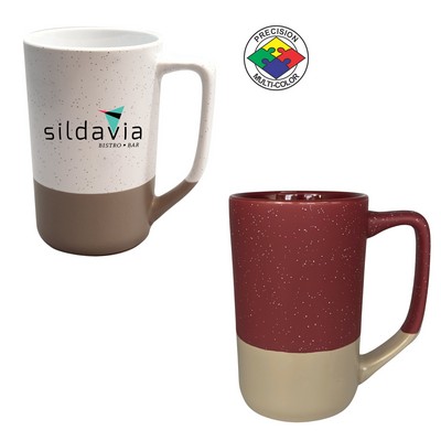 16 Oz. Satin Speckled Maroon w/Warm Gray Base Tall Phoenix Cafe Mug - Precision Spot Color