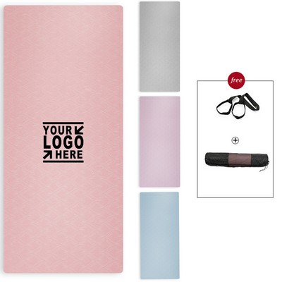 Single Layer TPE Yoga Mat W/Carrying Bag