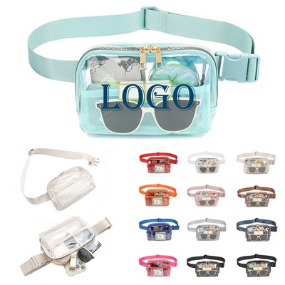 Clear Pvc Double Zipper Belt Bags