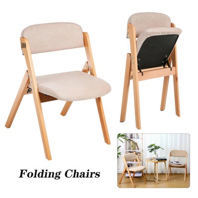 Two Pack Wooden Folding Dining Chairs