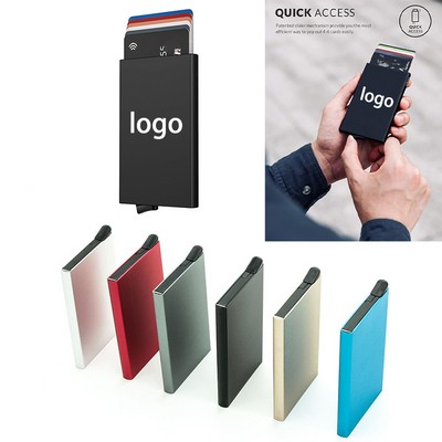 Aluminum Alloy RFID Blocking Pop Up Wallet/Slim Credit Card Holder