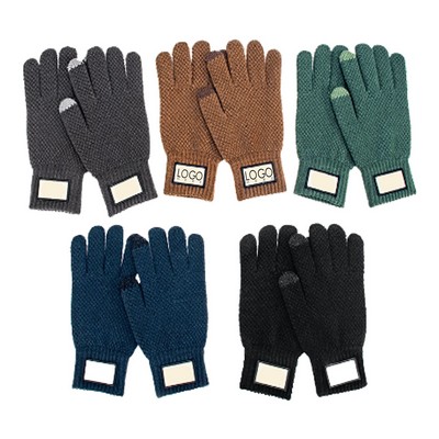 Imitation Cashmere Warm Thick Jacquard Touch Screen Gloves