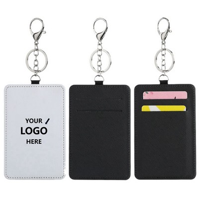 PU Leather Card Holder Keychain