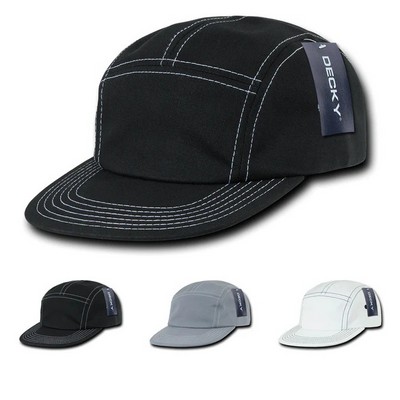 Decky Five Panel Racer Racing Jockey Hat w/Contrast Stitch