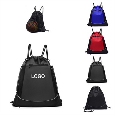 Nylon Basketball Mesh Black Backpack