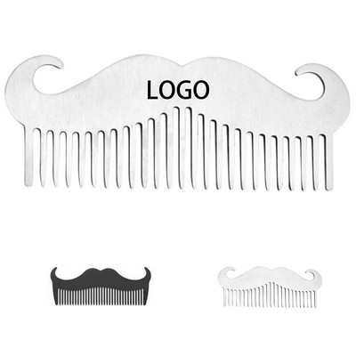 Goat Mustache Shape Comb Stainless Steel Beard Comb