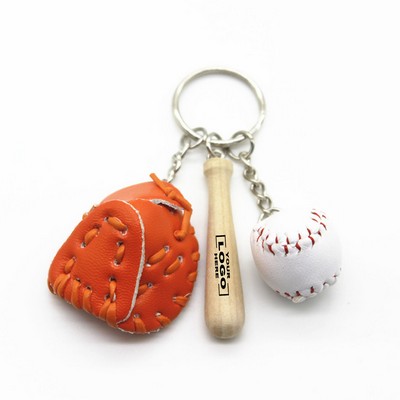 Baseball Keychain Set of 3