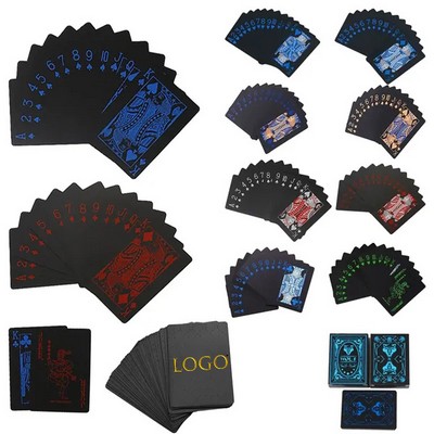 PVC Plastic Black Playing Cards