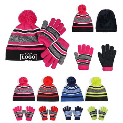 2-Pack Kids Winter Hat and Gloves Set