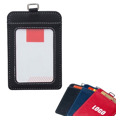 Portrait Dual Side PU Leather Card Holder