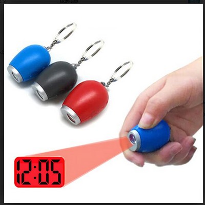 Compact Keychain Flashlight with Projection Clock