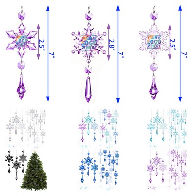 Christmas Acrylic Snowflake Christmas Crystal Tree Ornaments Christmas Decorations Set