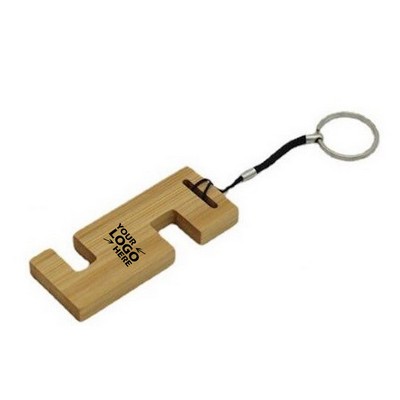 Bamboo Phone Stand Keychain