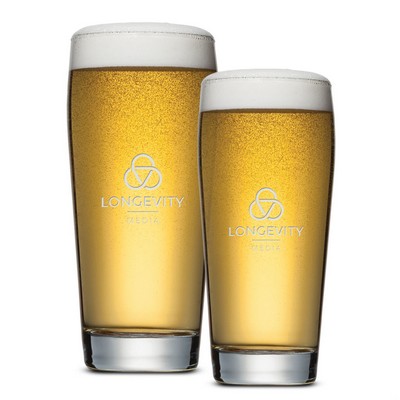 Wilmington Beer Glass - Deep Etch