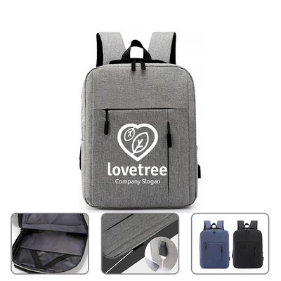 Classic Earphone Laptop Backpack With USB Port