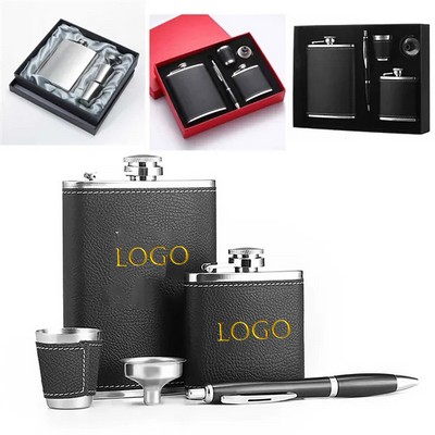 Stainless Steel Wine Flask Flagon Set