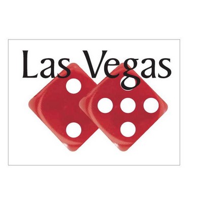 Las Vegas Dice Rectangle Badge/Button w/ Bar Pin (2 1/2"x3 1/2")