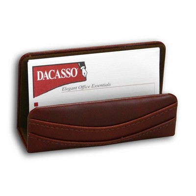 Classic Mocha Brown Leather Business Card Holder