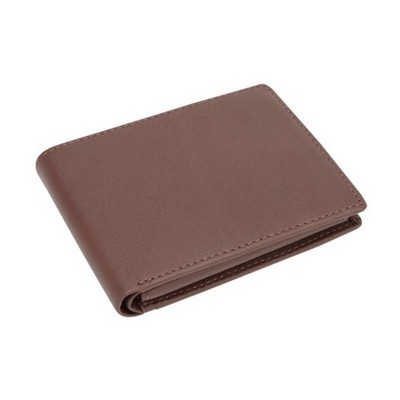 Leather Men's Bi-Fold Wallet w/ 2 ID Windows (4 1/2"x3 1/2")