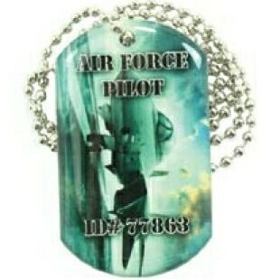 Dog Tag Pendant with Ball Chain Necklace (Double Sided Imprint and Dome)