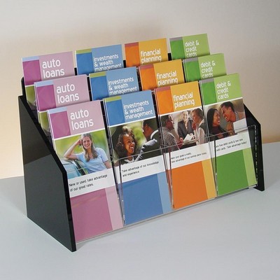 Deluxe 12-Pocket Acrylic Brochure Holder - Countertop