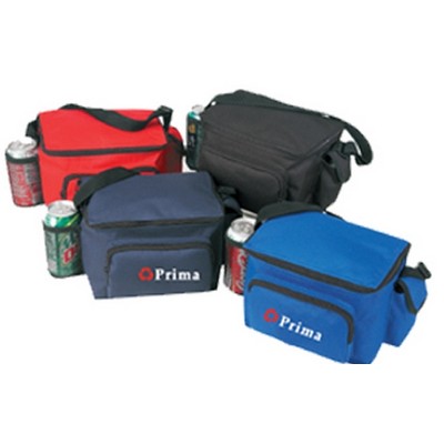 6 Pack Poly Cooler w/ Bottle Holder & Cell Phone Pouch (9"x6 1/2")